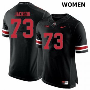 Women's Ohio State Buckeyes #73 Jonah Jackson Blackout Nike NCAA College Football Jersey Jogging HYT3544DW